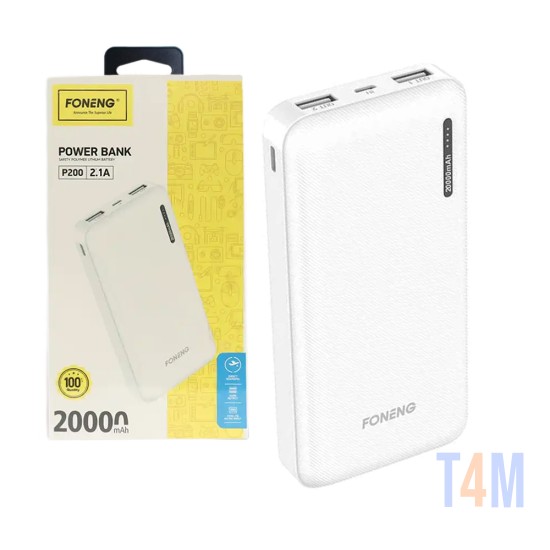 Foneng Power Bank P200 with 2 Outputs 20000mAh White